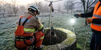 Salvată dintr-o fântână de 20 m: femeie de 72 de ani, preluată de SMURD cu hipotermie Pompieri extragand o femeie salvata dintr-o fantana adanca elicopter SMURD Dolj salvata fantana