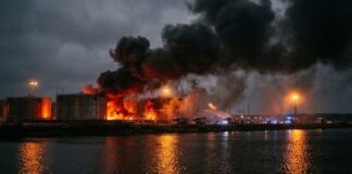 Portul rusesc Primorsk, atacat cu drone: terminal Transneft în flăcări Incendiu terminal petrolier Primorsk port Marea Baltica drone ucrainene atac incendiu primorsk