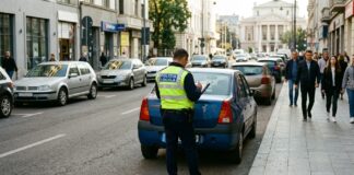 Parcagiii de ocazie din București, amendați de 100 de ori: șoferii, îndemnați să nu le mai dea bani Politist local aplicand amenda unui parcagiu de ocazie pe strada din Bucuresti parcagii de ocazie