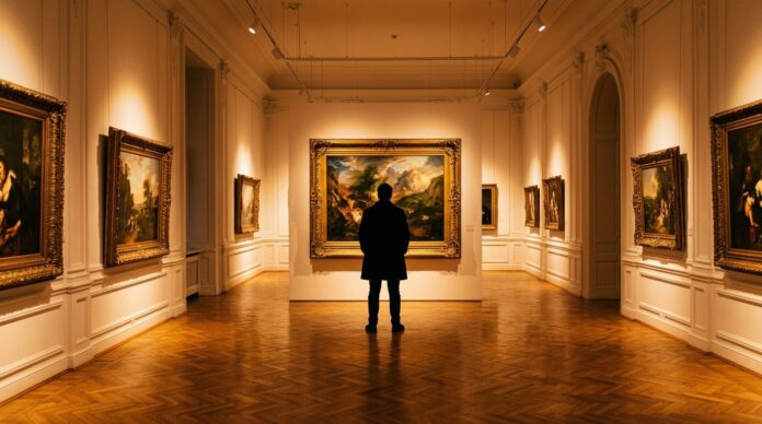 Intrarea Art Safari in cladirea din Amzei 13A expozitie Eminescu Belle Epoque art safari amzei