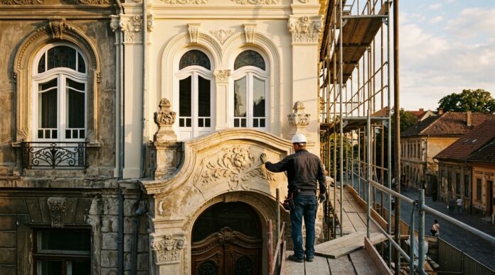 Casa Pocol Baia Mare fatada cladire istorica reabilitare santier 1903
