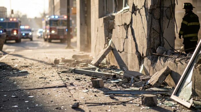 Zona metropolitana Tel Aviv dupa impact rachete iraniene daune cladire rachete iraniene tel aviv