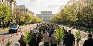 Trafic restricționat duminică pe Calea Victoriei și Aviatorilor Procesiune religioasa pe Calea Victoriei Bucuresti restrictii circulatie Florii catolice restrictii circulatie bucuresti