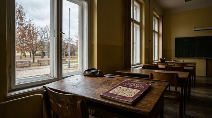 Scoala cu predare in limba maghiara din Transcarpatia Ucraina elevi in curte limba maghiara ucraina