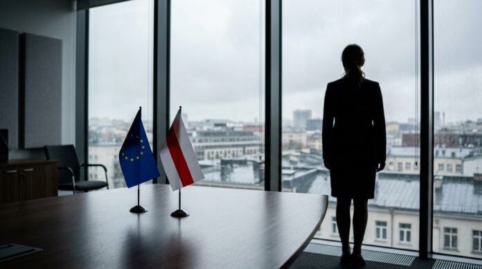 Svetlana Tihanovskaia la conferinta de presa Vilnius sanctiuni belarus opozitie