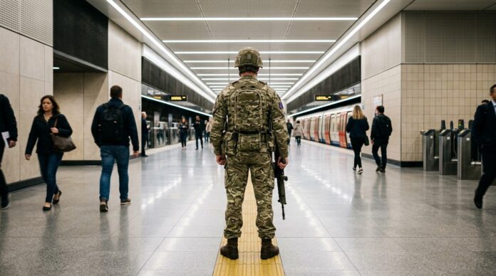 Soldati belgieni in uniforma in statia de metrou Bruxelles trafic droguri trafic droguri bruxelles