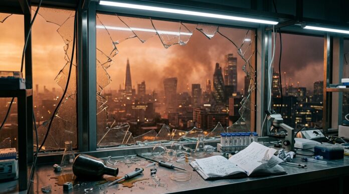 Cladire in ruine si flacari Institut Pasteur Teheran atac aerian