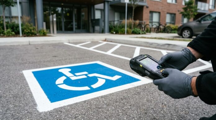 Masina parcata pe loc rezervat persoane cu dizabilitati semn parcare Bucuresti permise parcare digitalizate