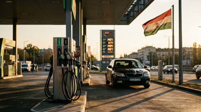 Pompa de benzina cu pret afisat plafonare carburanti Ungaria Budapesta plafonare pret carburanti