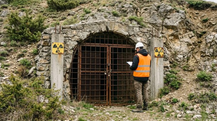 Intrare mina de uraniu abandonata Caras-Severin conservare obiectiv minier mine uraniu insolventa