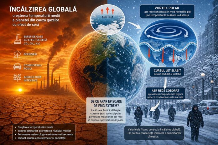 incalzirea globala vortex polar frig extrem clima