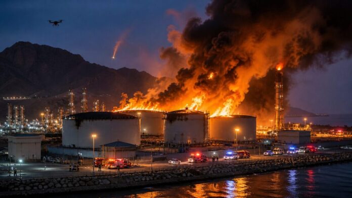 atac drona fujairah incendiu zona petroliera foiz eau raniti