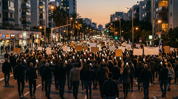 proteste anti-netanyahu tel aviv manifestanti piata habima israel